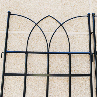 4 Pack Metal Garden Rustproof Trellis For Climbing Plants, Outdoor Flower Support - Black
