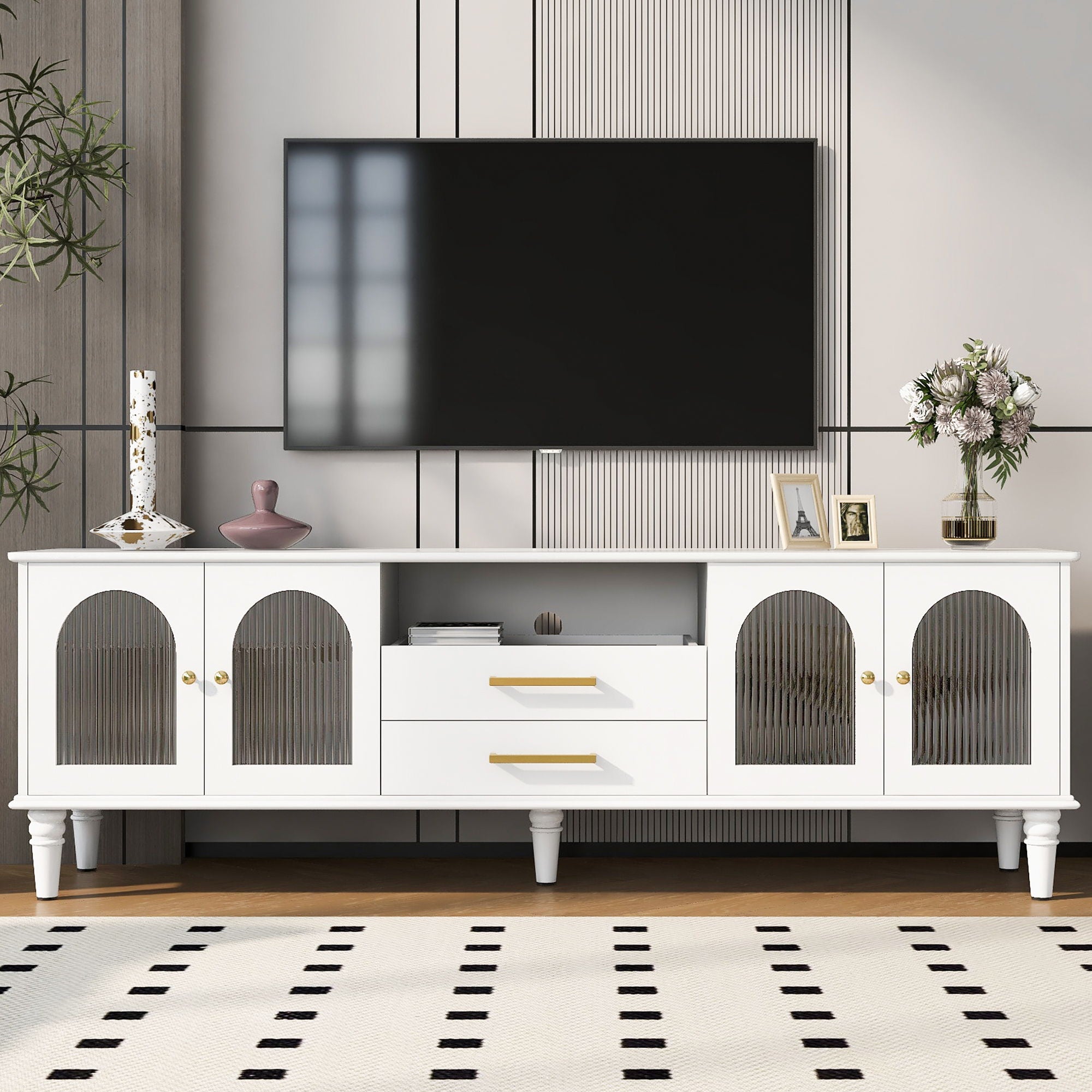 Retro TV Stand For TVs Up To 75