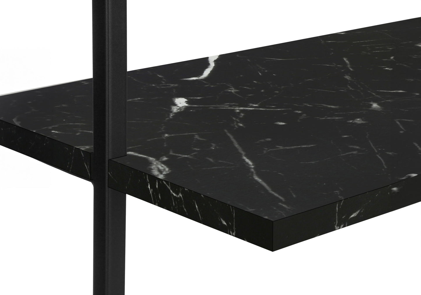 Bookshelf, Bookcase, Etagere, Ladder, 5 Tier, For Office, Marble Look Contemporary & Modern - Black