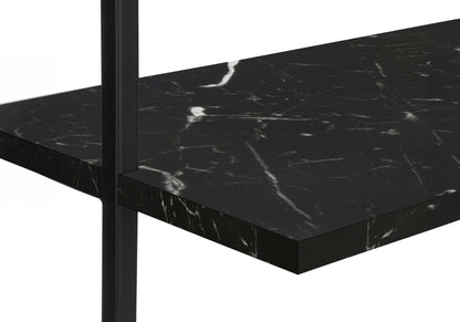 Bookshelf, Bookcase, Etagere, Ladder, 5 Tier, For Office, Marble Look Contemporary & Modern - Black