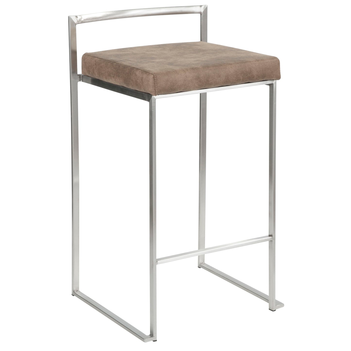 Fuji - Contemporary Stackable Counter Stool (Set of 2) - Brown