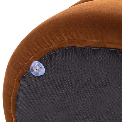 Fuji - Oversized Round Storage Ottoman - Burnt Orange