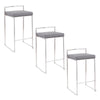 Fuji - Contemporary Stackable Counter Stool (Set of 3) - Gray