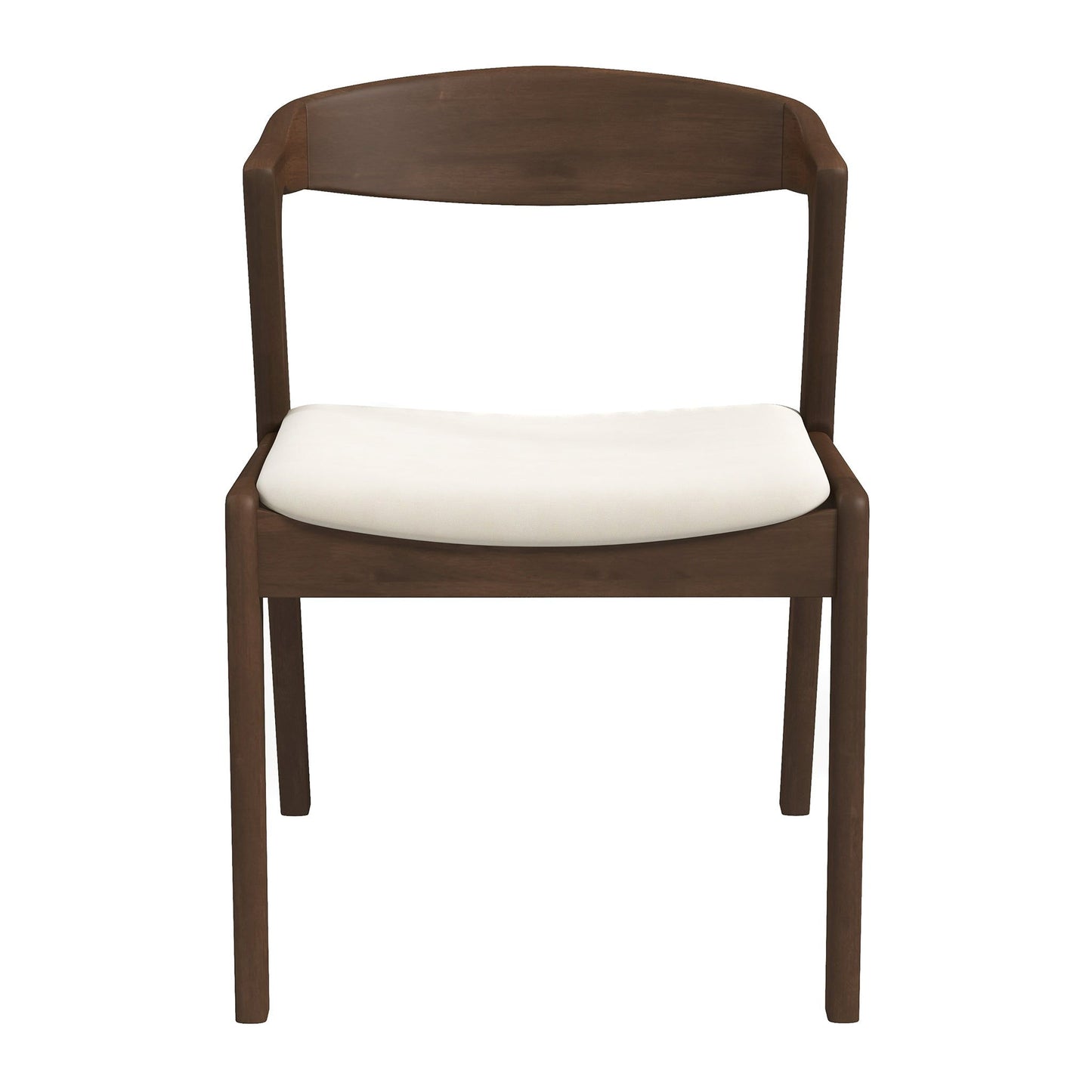Dakota - Velvet Dining Chair (Set of 2) - Cream White / Dark Brown