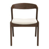Dakota - Velvet Dining Chair (Set of 2) - Cream White / Dark Brown