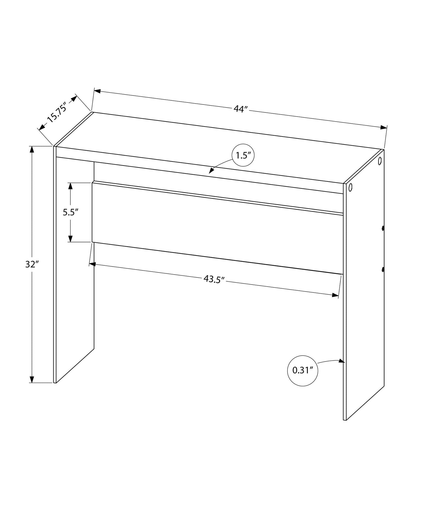 Accent Console Table For Entryway, Contemporary - Gray