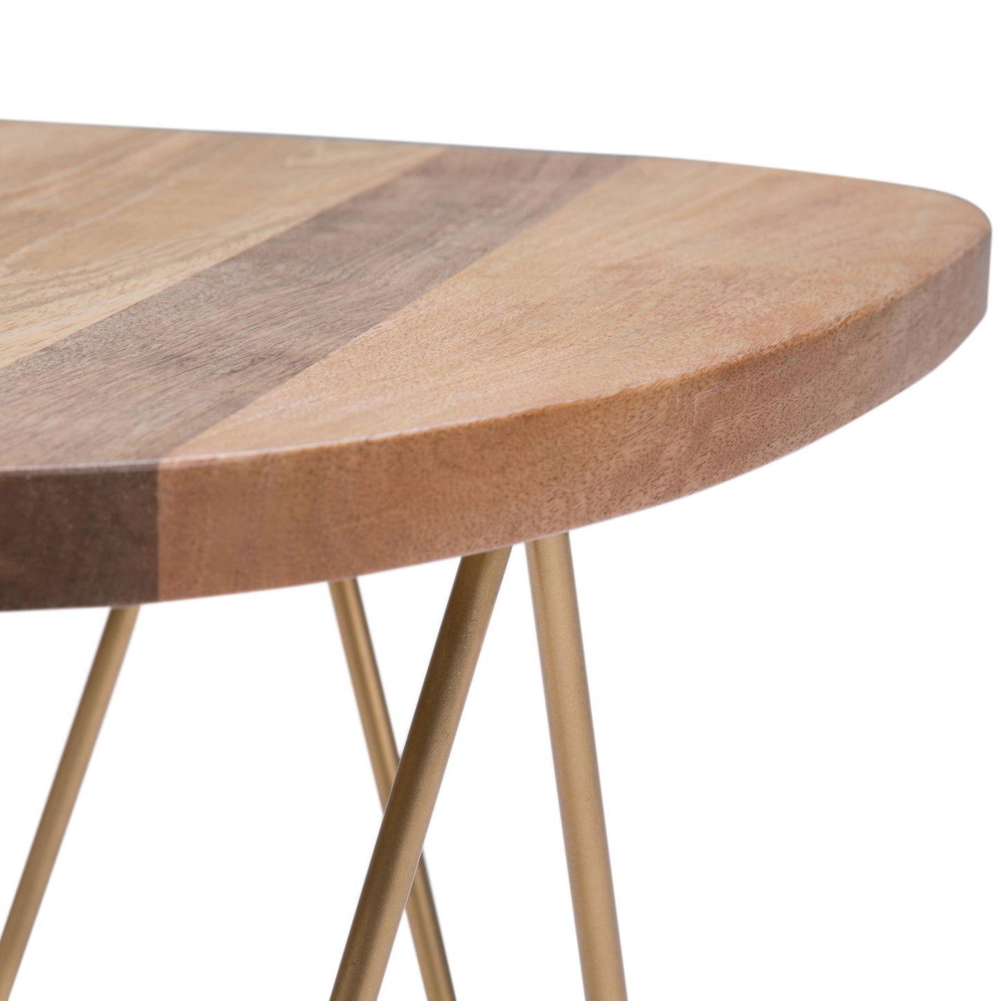 Patrice - Wood Accent Table - Natural / Gold