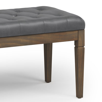Waverly - Small Tufted Ottoman Bench - Stone Gray