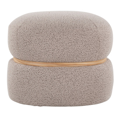 Cinch - Contemporary Pouf Ottoman - Beige / Natural