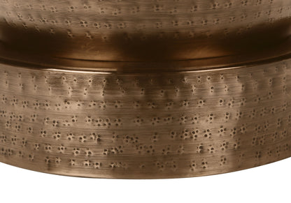 Drum Accent Side Table, Contemporary And Modern - Copper