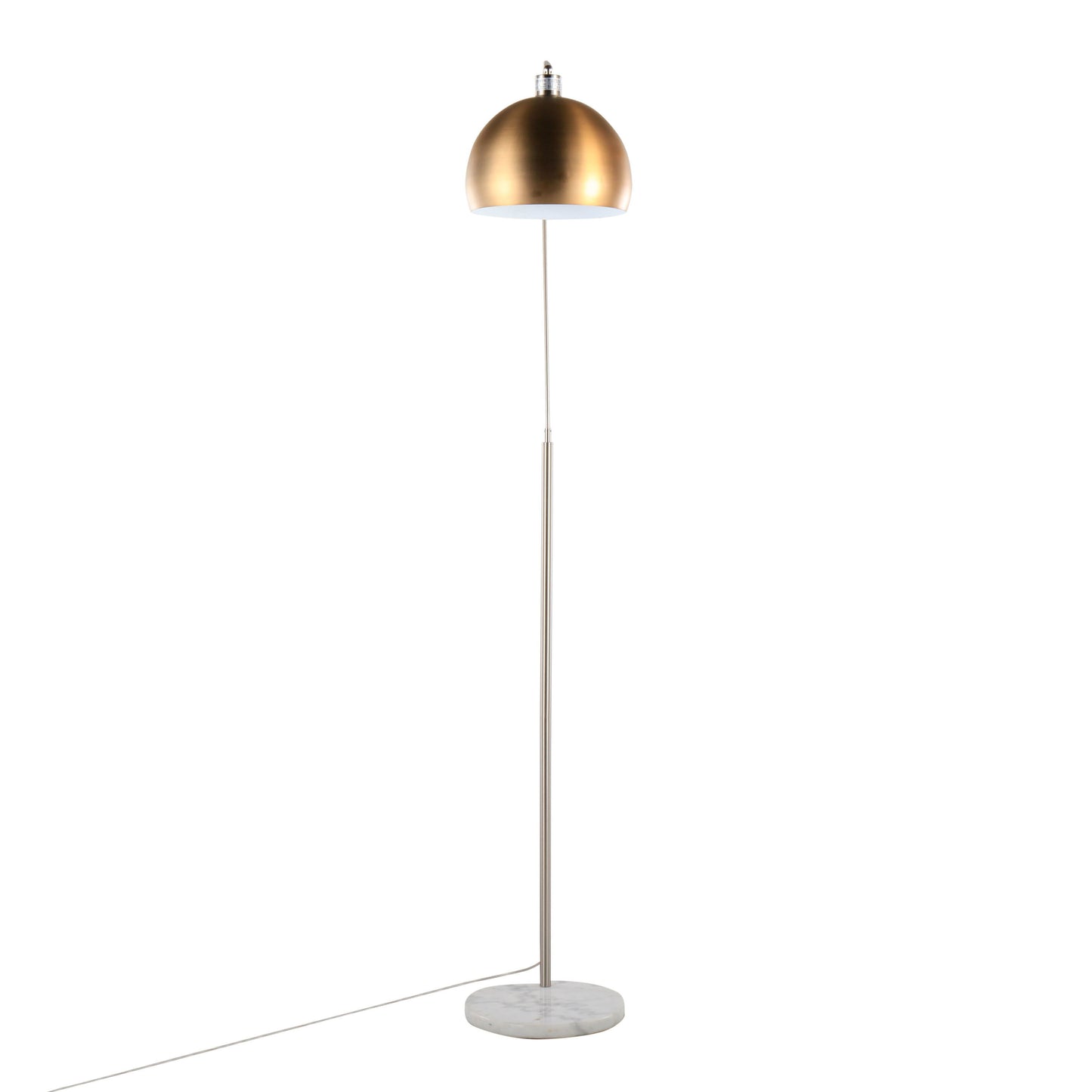 March - Contemporary Floor Lamp - Nickel / Antique Brass