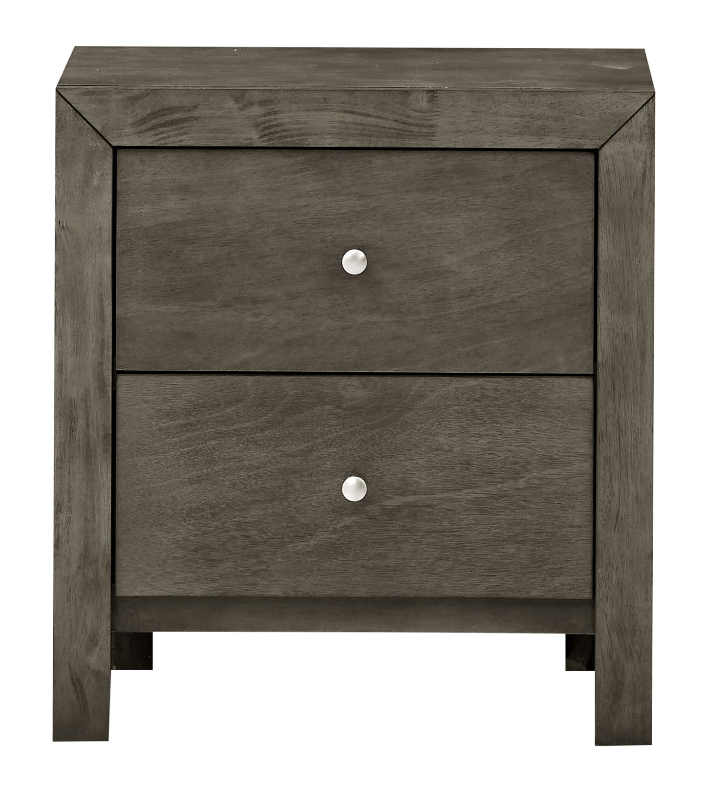 Chic Transitional Drawers Nightstand - Gray
