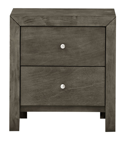 Chic Transitional Drawers Nightstand - Gray