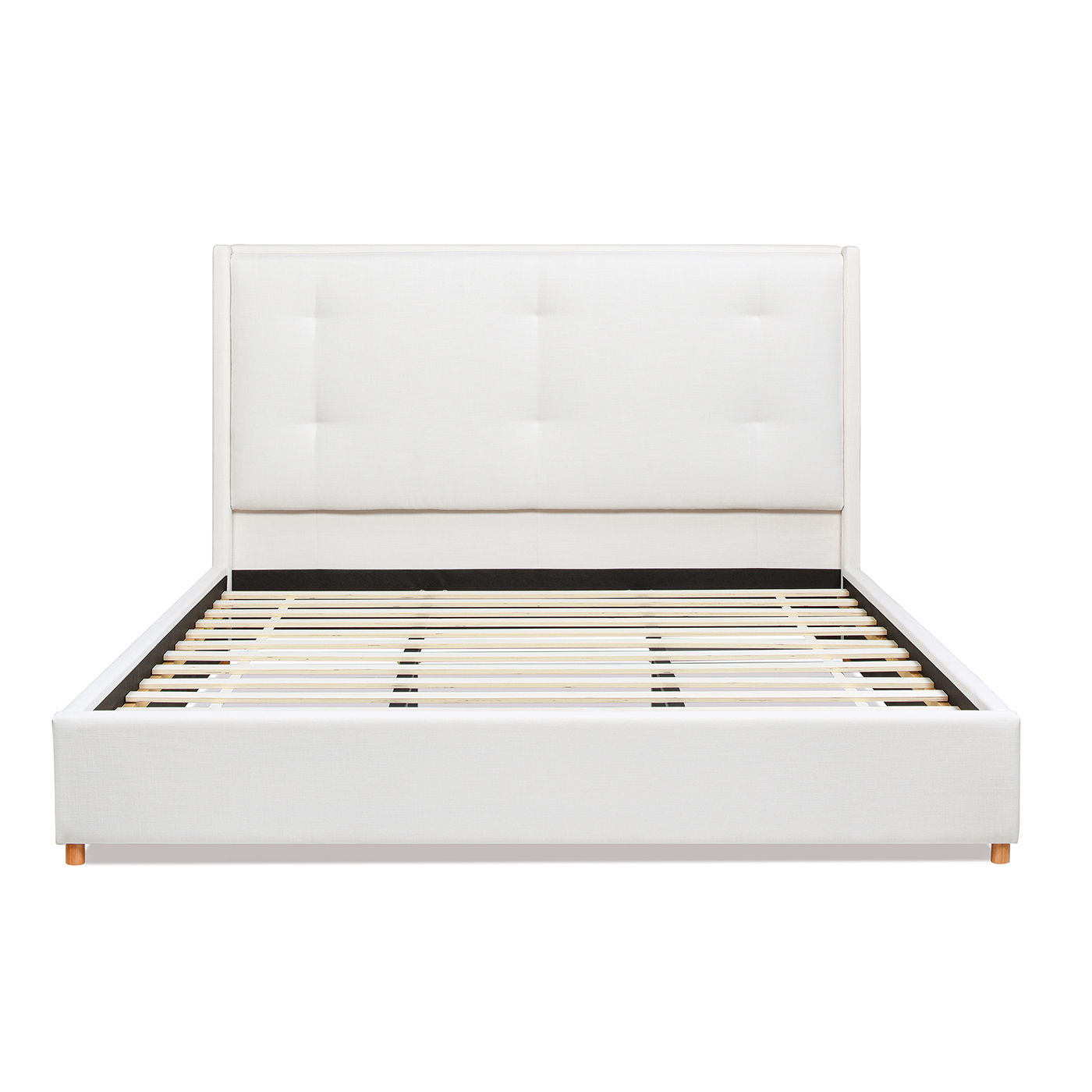 Miramar - King Cushion Back Headboard Platform Bed Frame - Antique White