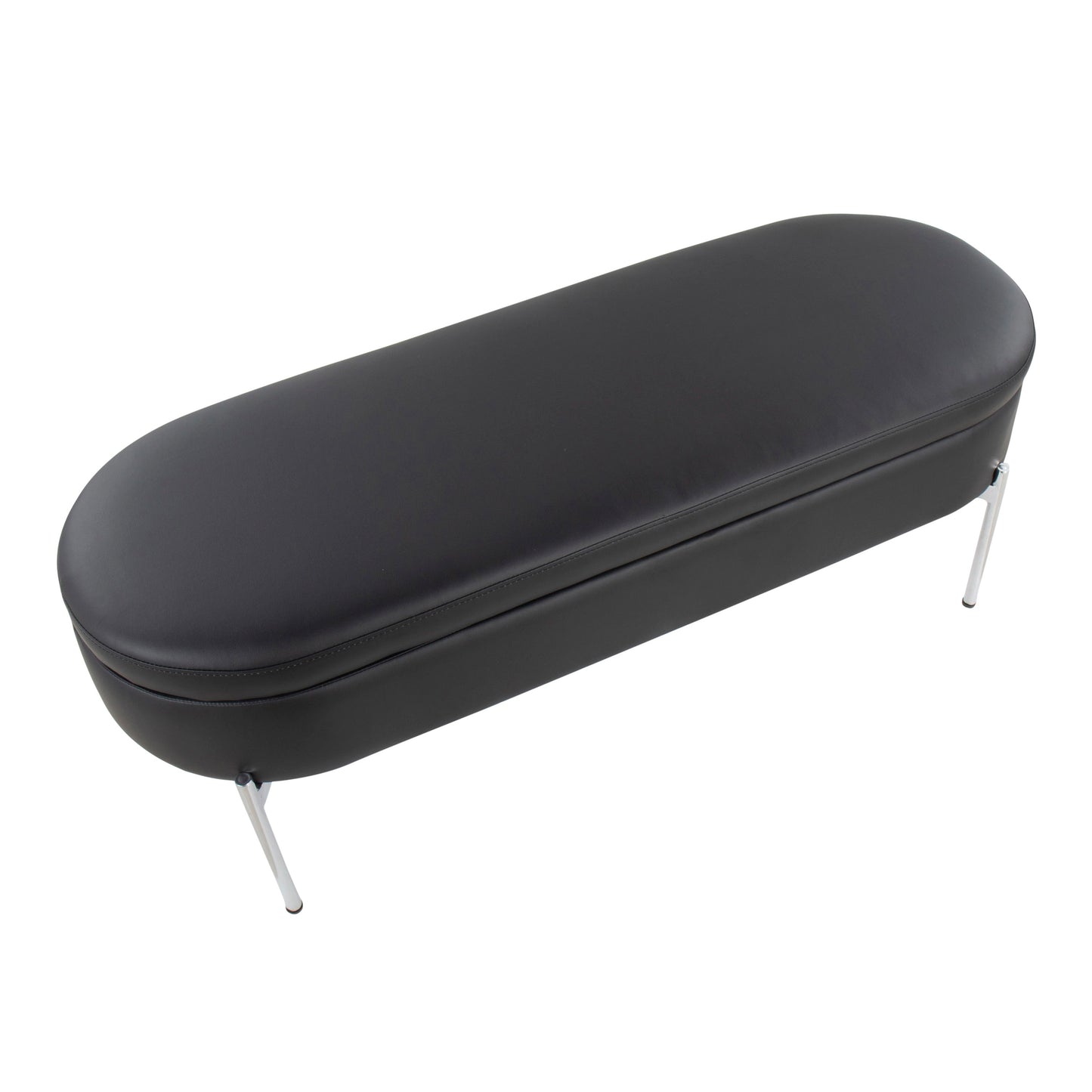 Chloe - Contemporary / Glam Bench - Chrome / Black