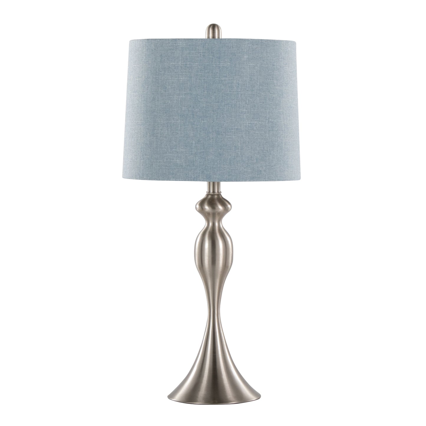 Ashland - Contemporary Table Lamp (Set of 2) - Nickel / Light Blue