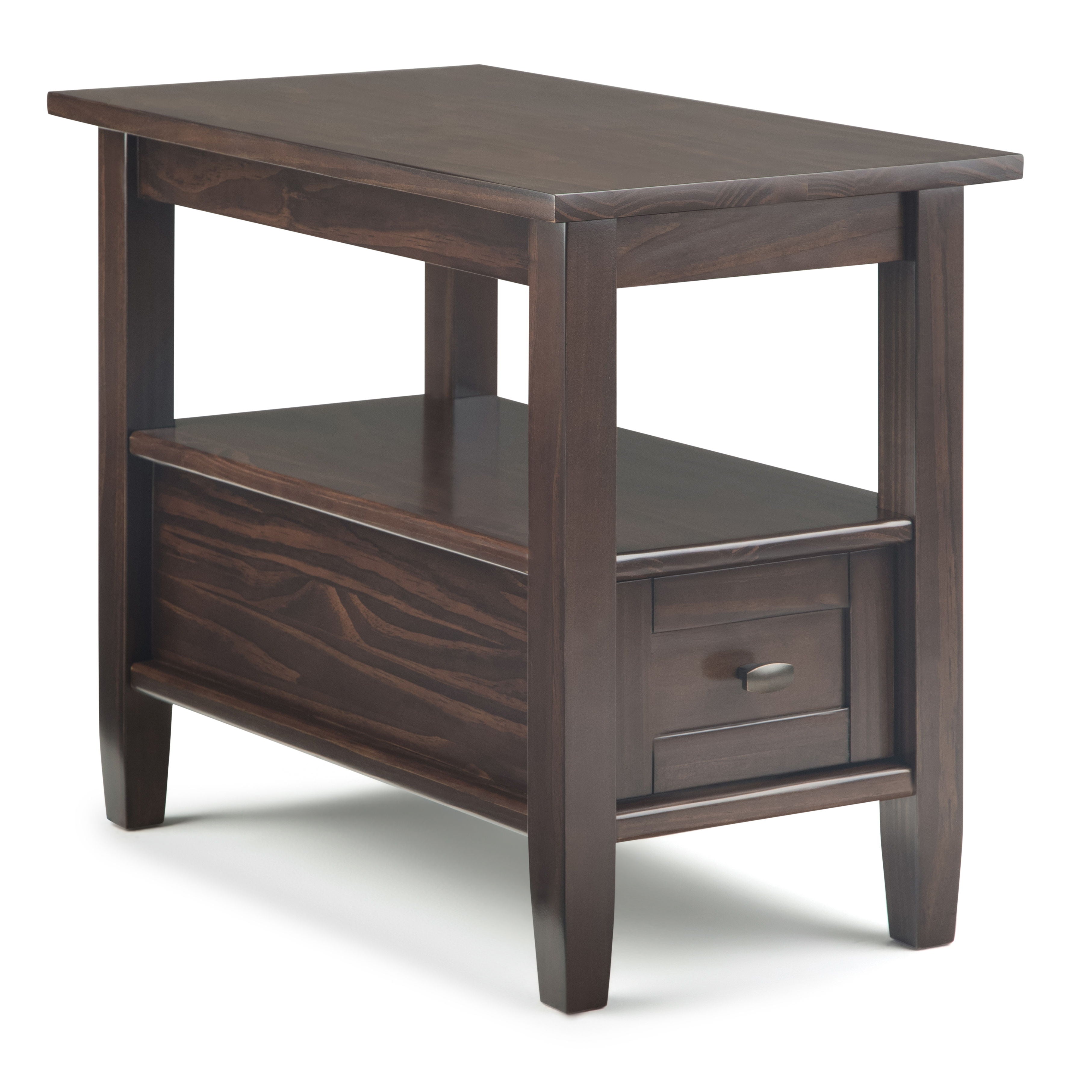 Warm Shaker - Narrow Side Table - Tobacco Brown