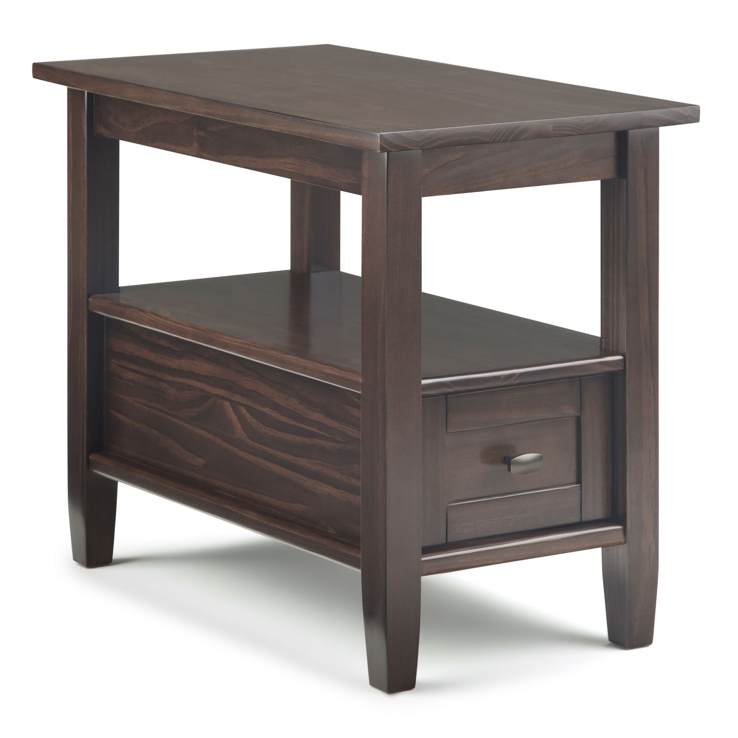 Warm Shaker - Narrow Side Table - Tobacco Brown