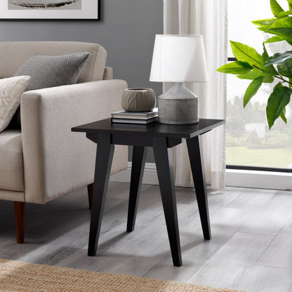 Japandi - Minimal Solid Wood Side Table - Black