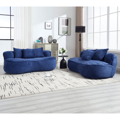 Bean Bag Sofa Lazy Sofa Durable Comfort Lounger High Back Chair For Adults And Kids, Indoor & Outdoor - Navy
