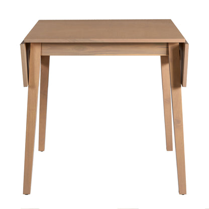 3 Piece Kitchen Dining Set With Drop Leaf Dining Table And 2 Dining Upholstered Chairs, Dining Room Set For Small Places - Natural