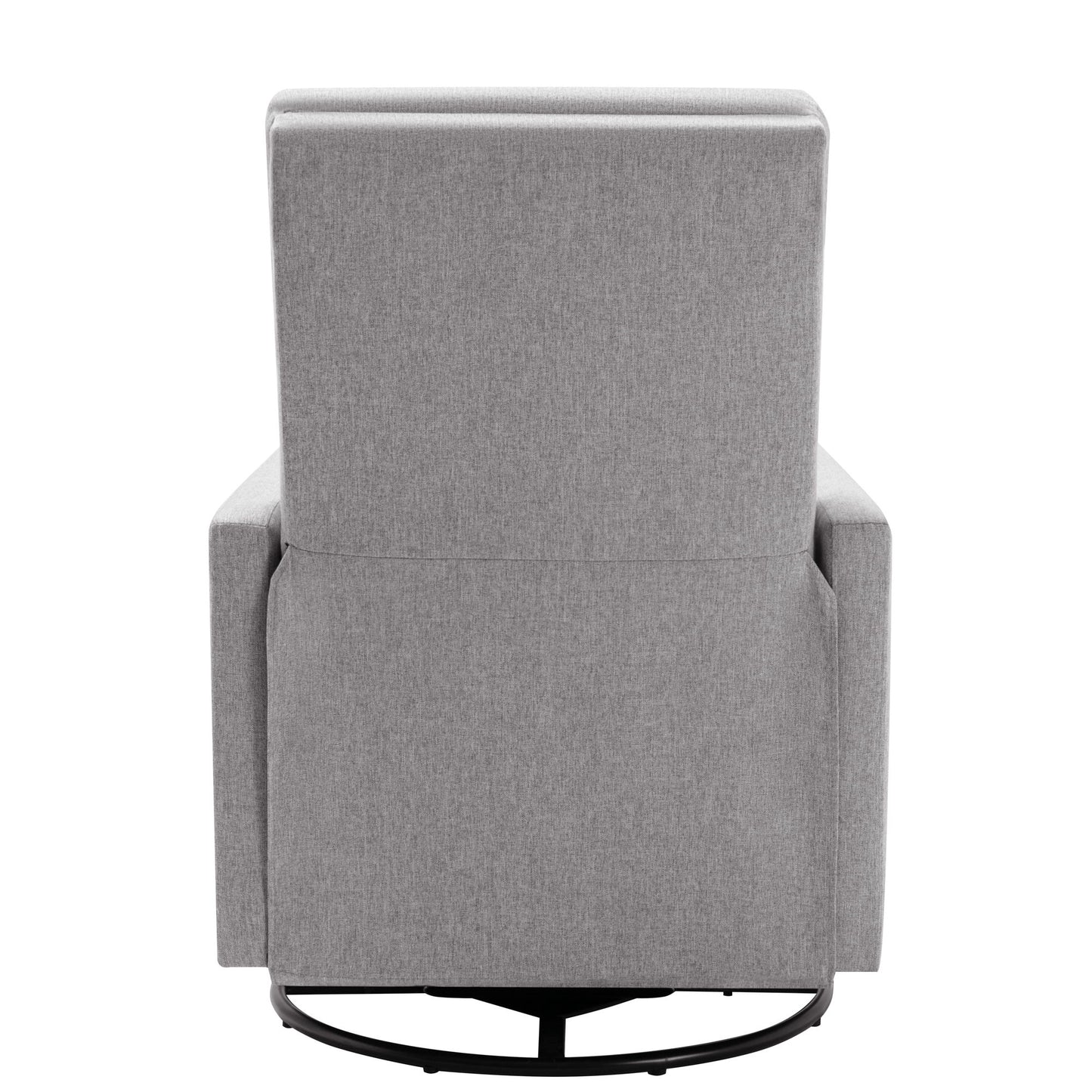 Modern Upholstered Rocker Nursery Chair Plush Seating Glider Swivel Recliner Chair - Gray