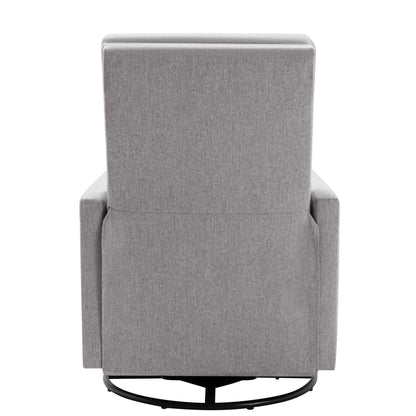 Modern Upholstered Rocker Nursery Chair Plush Seating Glider Swivel Recliner Chair - Gray