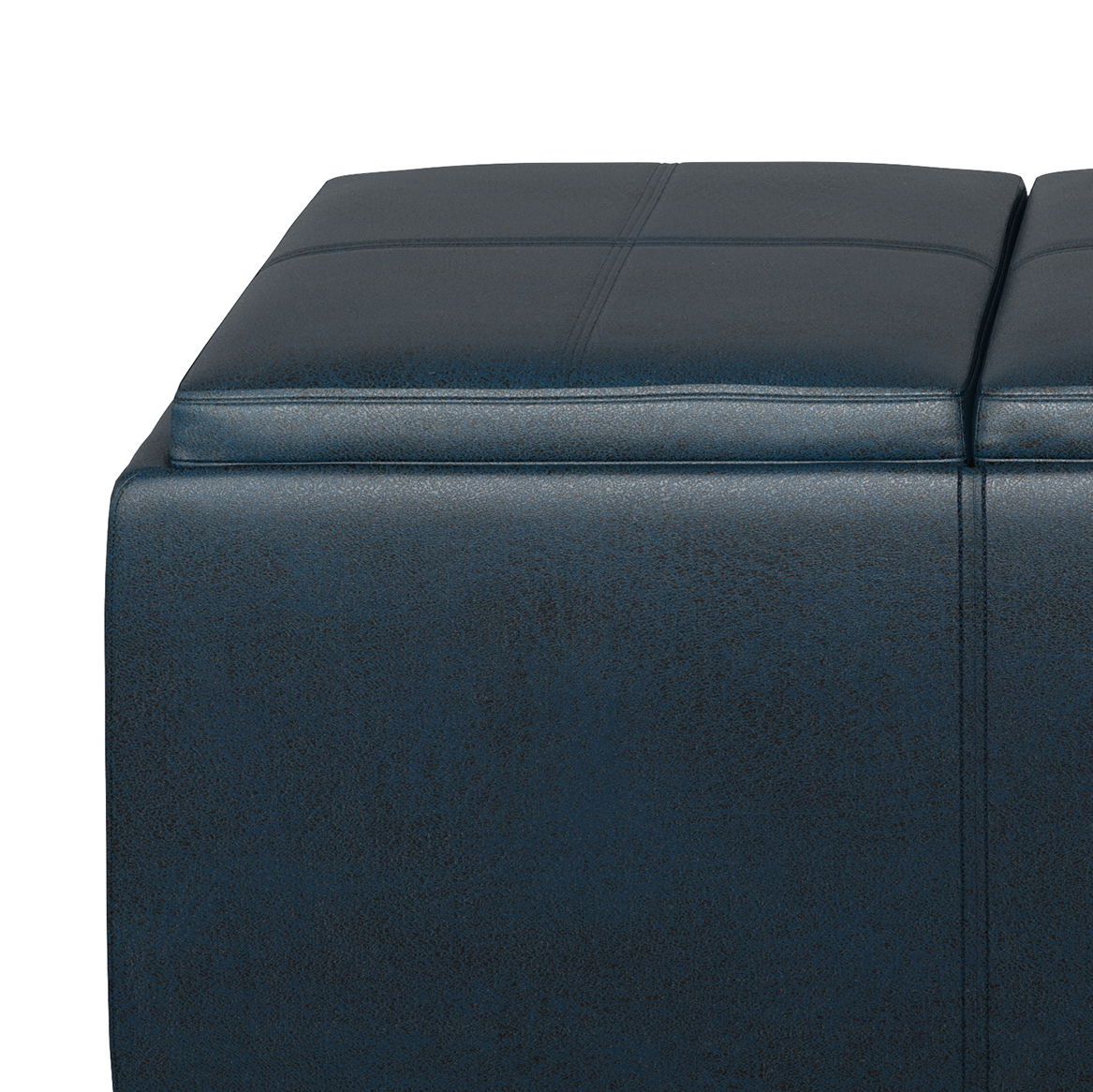 Avalon - Storage Ottoman - Distressed Dark Blue