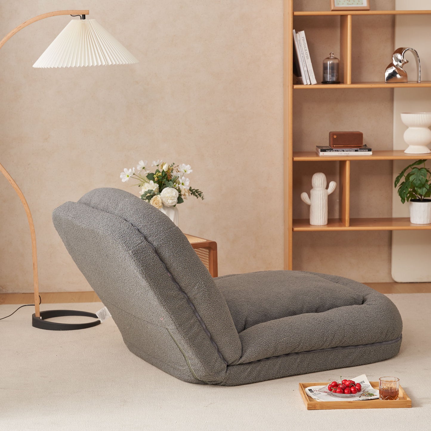Triple Fold Down Metal Gray Sofa - Gray
