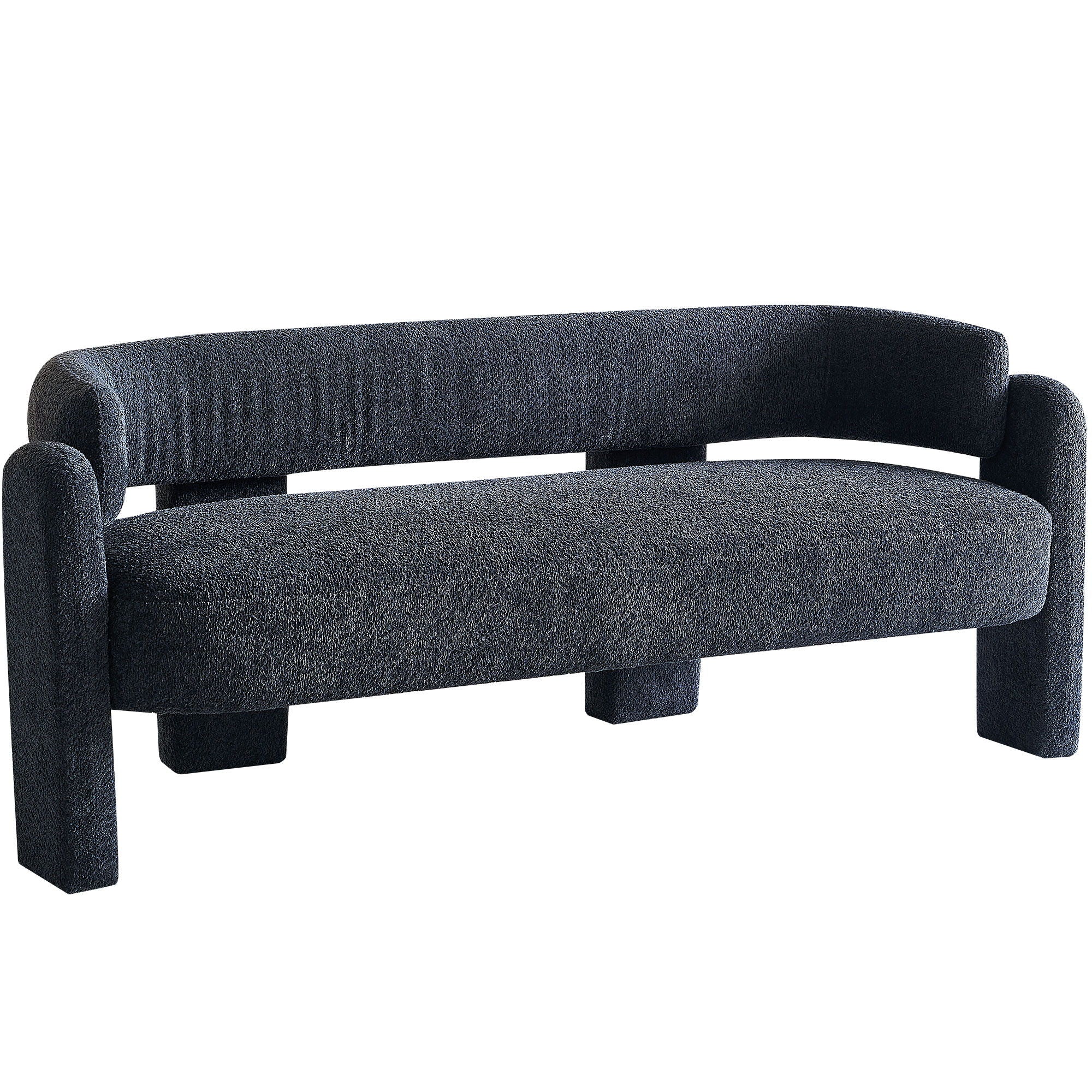 Boucle Upholstery Modern Sofa For Living Room - Dark Gray
