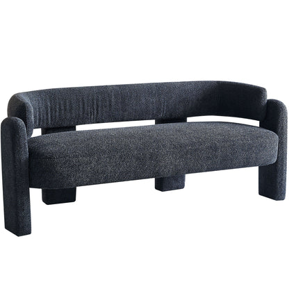 Boucle Upholstery Modern Sofa For Living Room - Dark Gray