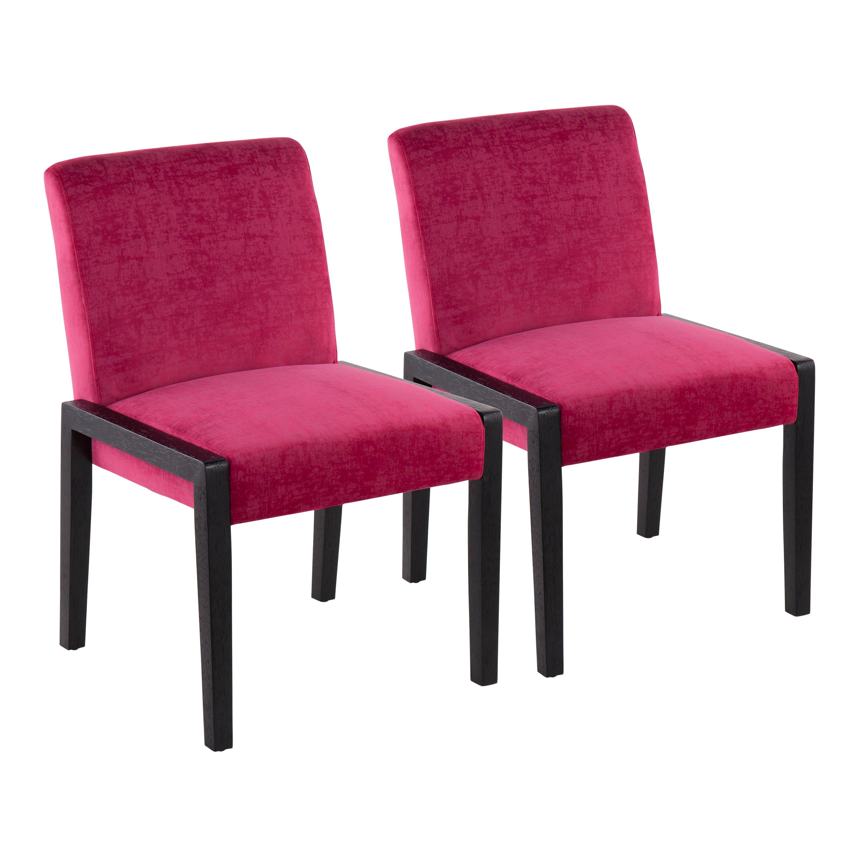 Carmen - Contemporary Chair (Set of 2) - Black / Hot Pink