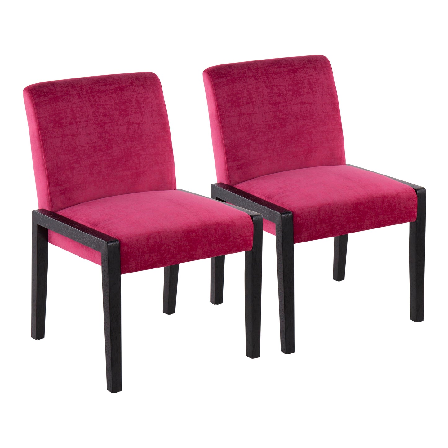 Carmen - Contemporary Chair (Set of 2) - Black / Hot Pink