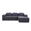 Modern Minimalist Modular Sectional Sofa With Deep Seats Upholstered L - Shape Cloud Couch, Right Facing Chaise - Dark Gray