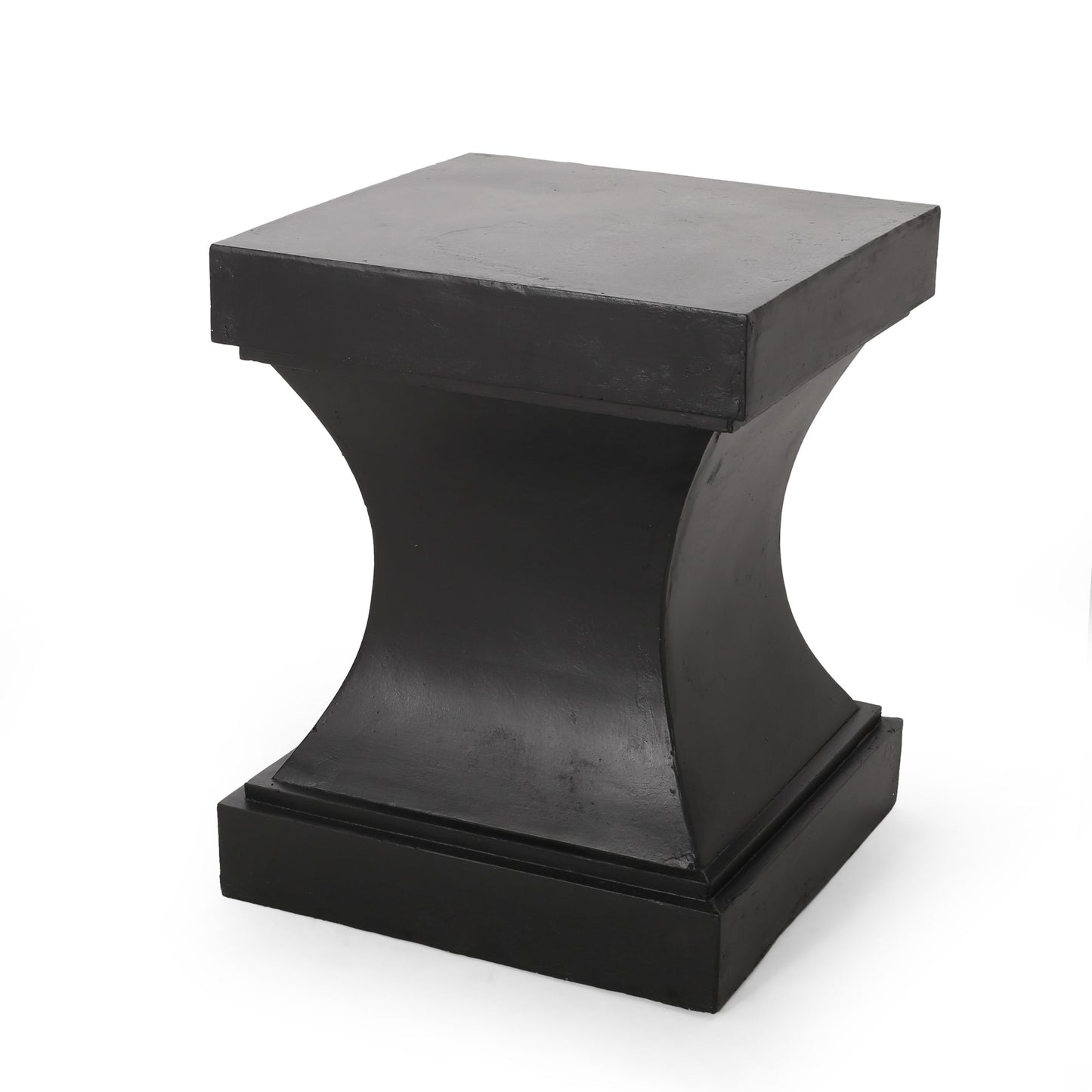 Modern Athena Side Table With Pedestal Design - Black