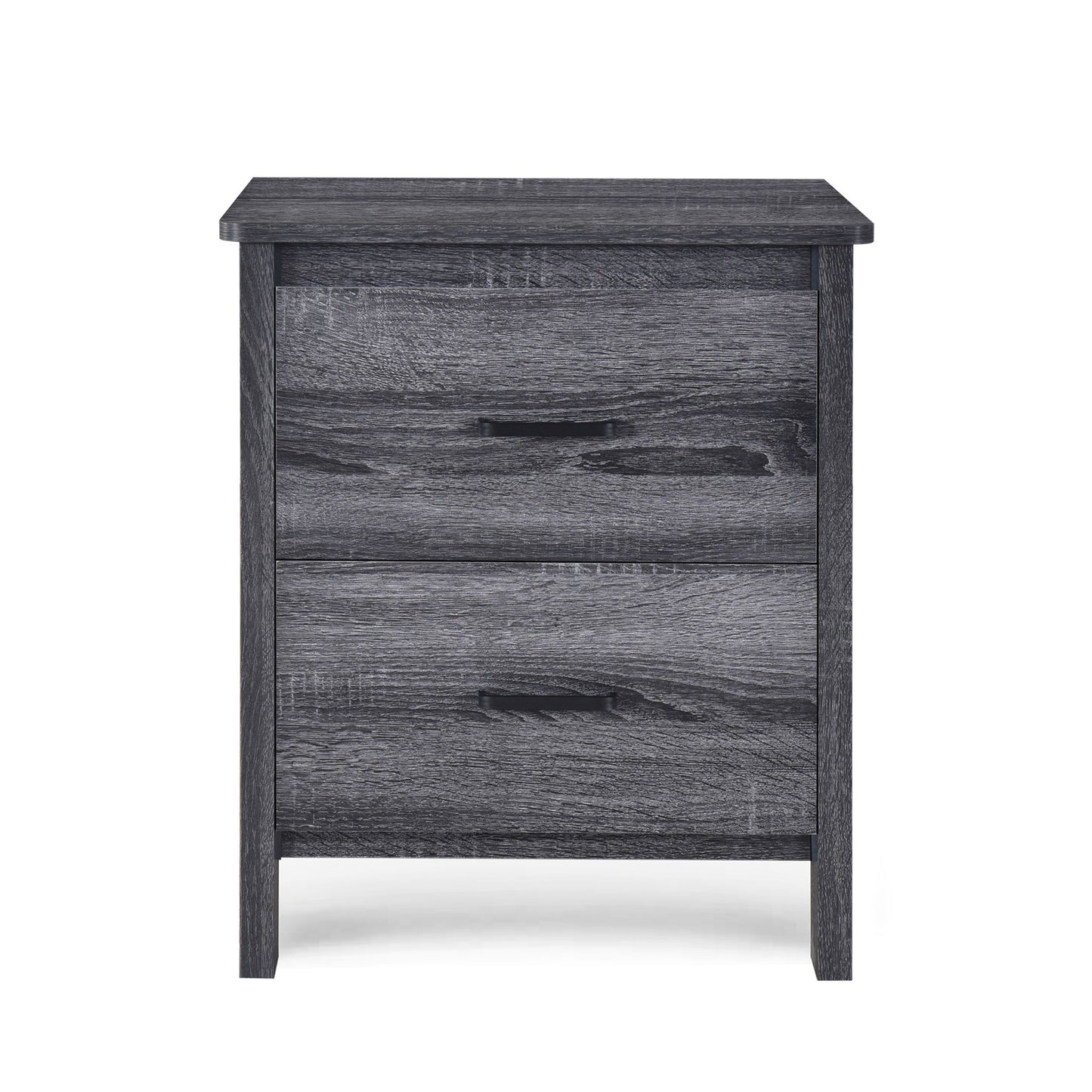 Titeca - Contemporary 2 Drawer Nightstand - Dark Gray