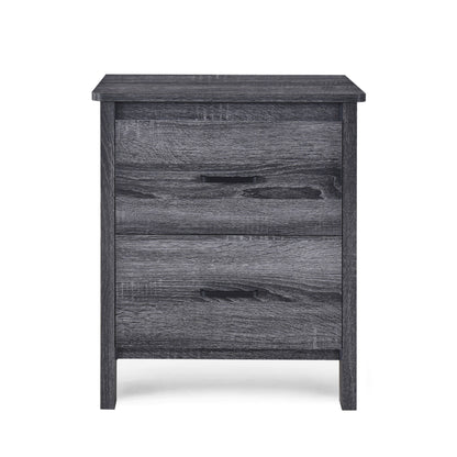 Titeca - Contemporary 2 Drawer Nightstand - Dark Gray