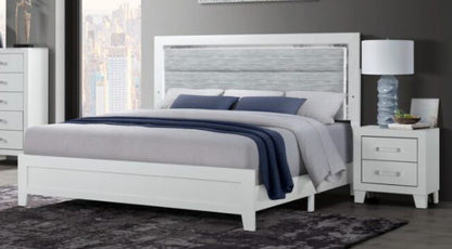Omoda - King Bed With LED - White