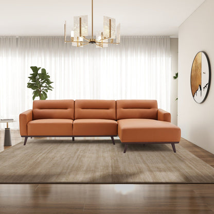 Ella - L-Shaped Right Sectional Couch - Cognac