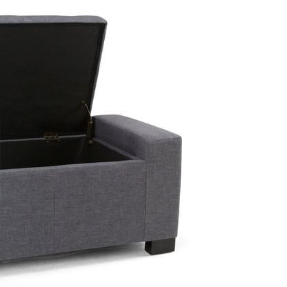 Laredo - Large Storage Ottoman - Slate Gray