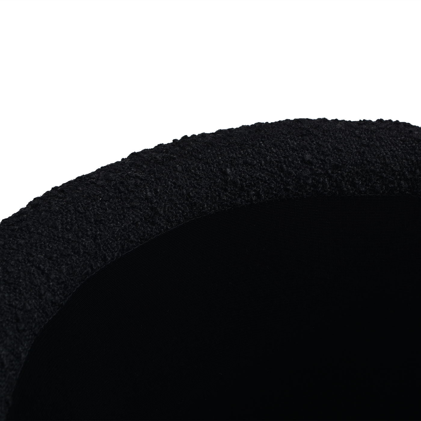 Fuji - Oversized Round Storage Ottoman - Ebony Black