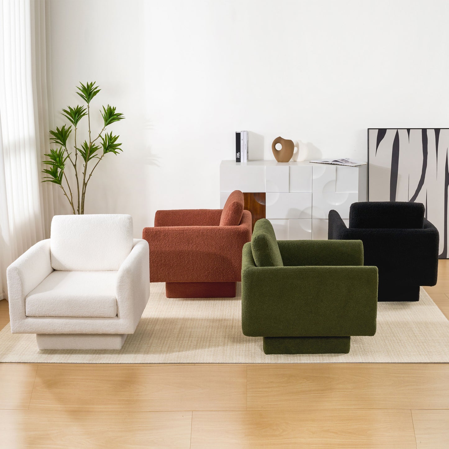 360ÔøΩÔøΩÔøΩÔøΩÔøΩÔøΩÔøΩÔøΩÔøΩÔøΩÔøΩÔøΩÔøΩÔøΩÔøΩ Modern Swivel Accent Chair Round Armchair, Thick Padded Single Lounge Sofa Upholstered Comfy - Green