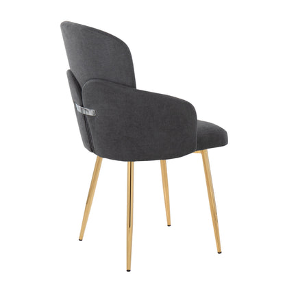 Dahlia - Contemporary Dining Chair (Set of 2) - Gold / Gray