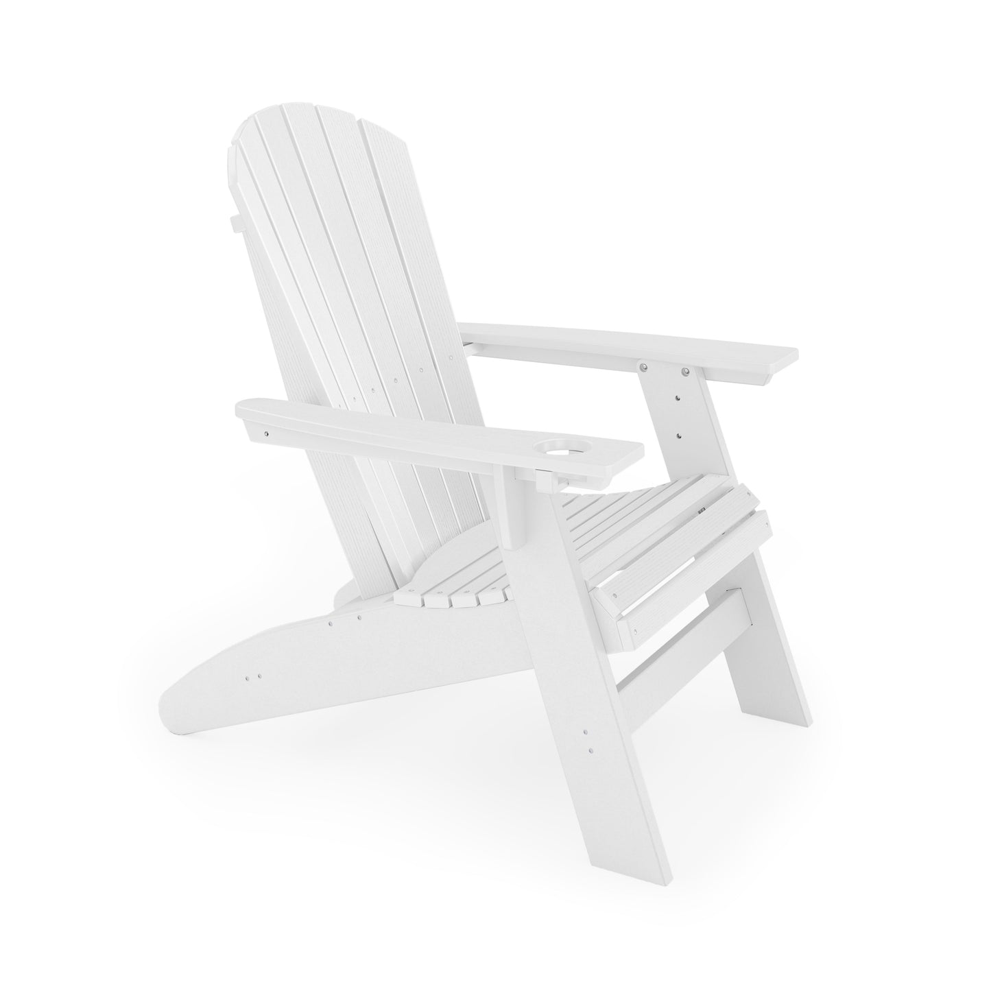 Adirondack Chair Sturdy HDPE Poly Lumber For Poolside, Patio, And Garden Relaxation - White