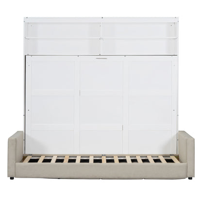 Queen Size Murphy Wall Bed With Sofa - White