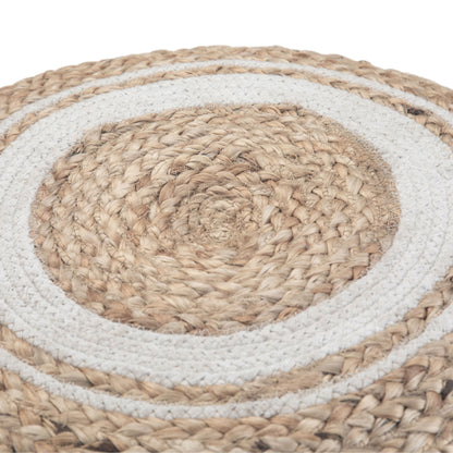 Serena - Round Braided Pouf - Natural