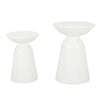 Serenita - Outdoor Iron Side Tables With Flared Design, (Set of 2) - White
