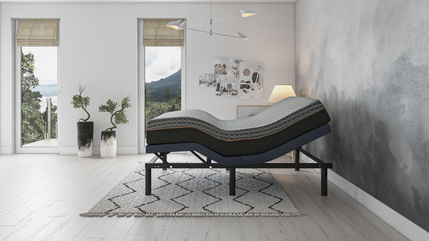 Copper Lux Hybrid - 14" Queen Mattress With Copper Infused Contouring Memory Comfort Layer And Supportive Coil System - Black / Gray