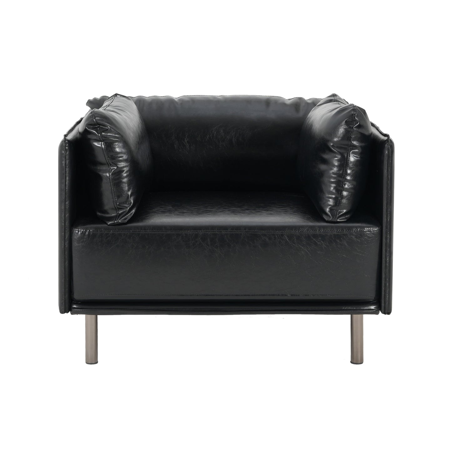 Vintage Lounge Chair With Polyester Upholstery - Black