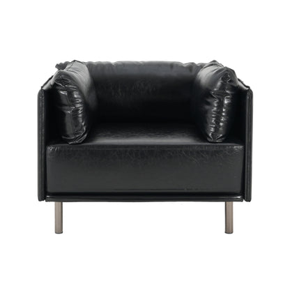 Vintage Lounge Chair With Polyester Upholstery - Black
